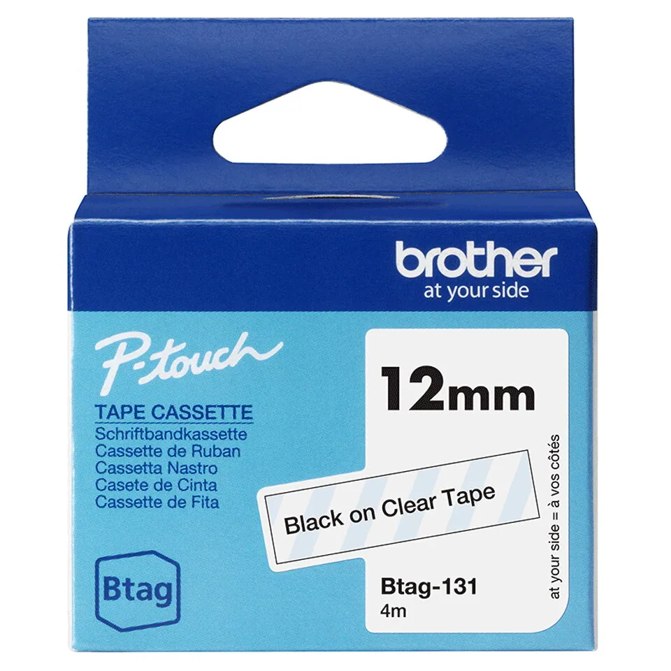 Brother BTAG-131 Etiketten erstellendes Band Schwarz auf transparent – Bild 2