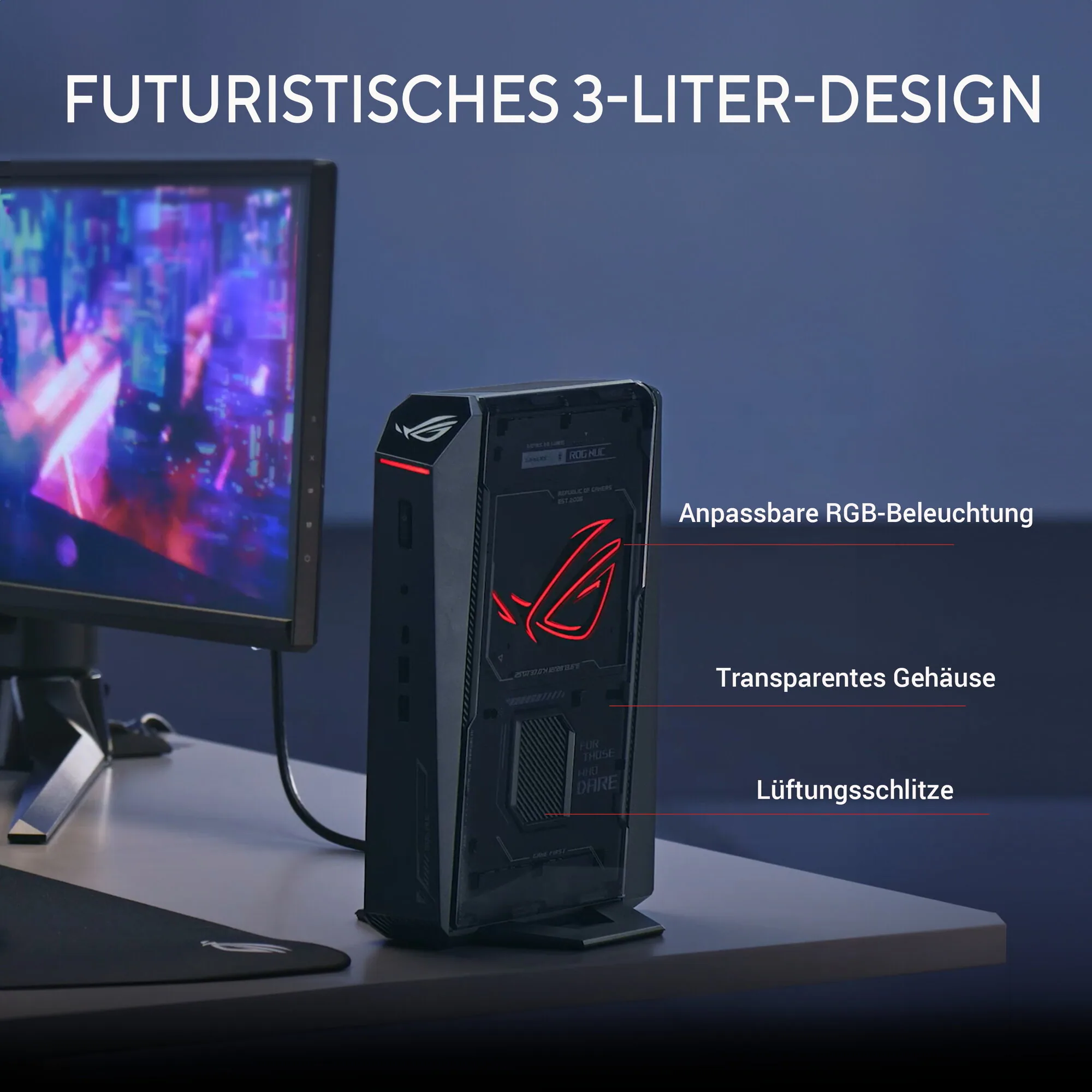 ASUS ROG NUC 15 Tall Mini PC RNUC15JNK9X389A2 (Intel Core Ultra 9 275HX Prozessor, NVIDIA GeForce RTX 5070 TI, 1TB Speicher, 16x2 GB RAM, Intel WiFi 7, Windows 11 Home, mit EU-Netzkabel, unterstützt OpenClaw & Hermes Agent, kompakt) – Bild 5