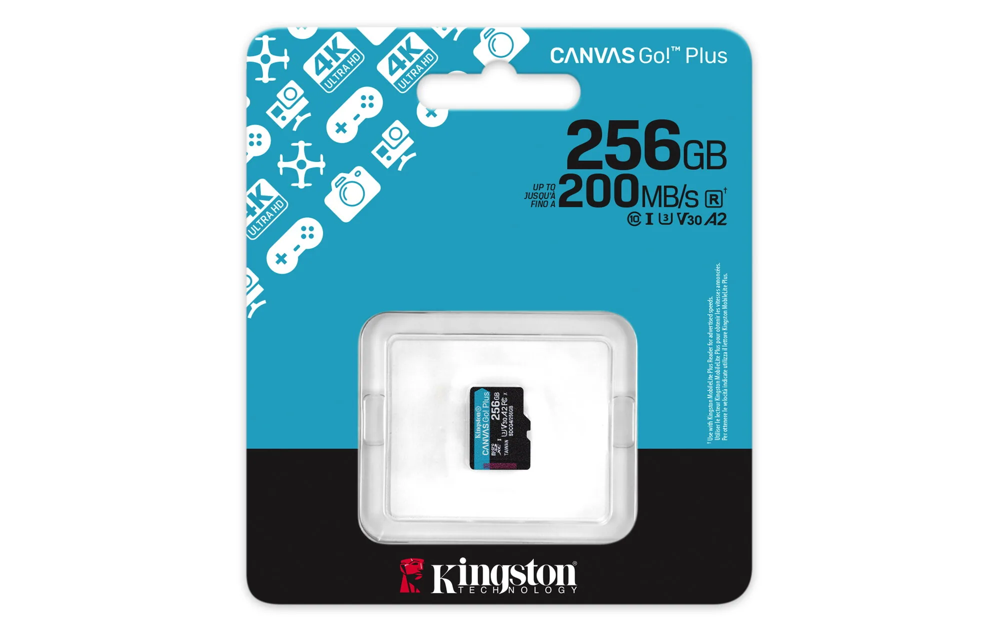 Kingston Technology 256GB microSDXC Canvas Go Plus Gen4 200R A2 U3 Einzelpaket ohne ADP – Bild 5
