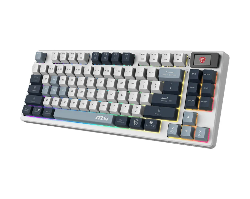 MSI FORGE GK600 TKL WIRELESS SKY Tastatur Gaming USB + Bluetooth QWERTY UK Englisch Blau, Weiß – Bild 3
