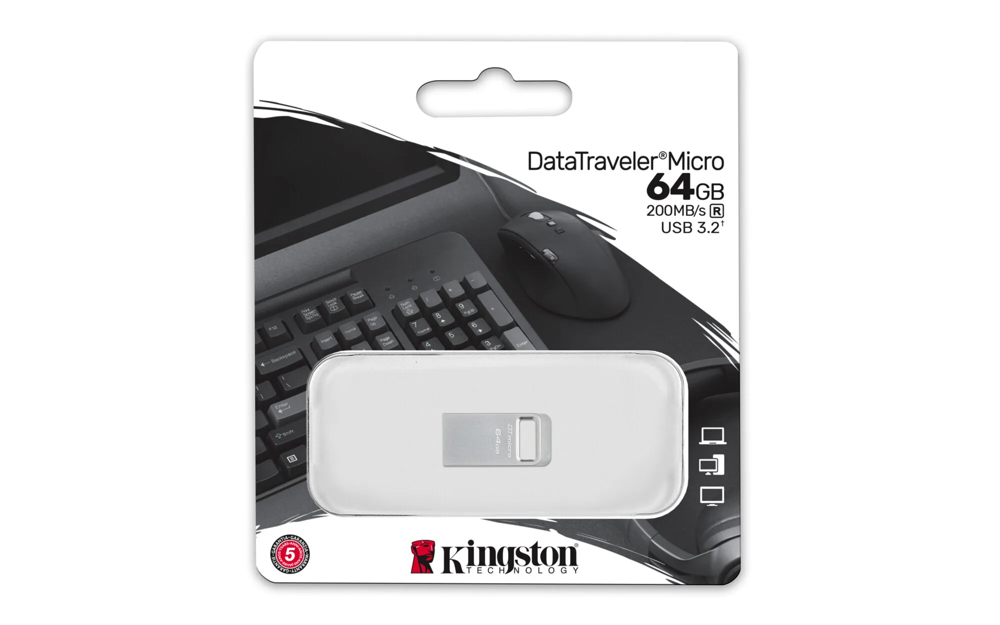 Kingston Technology DataTraveler 64GB Micro 200MB/s Metal USB 3.2 Gen 1 – Bild 3