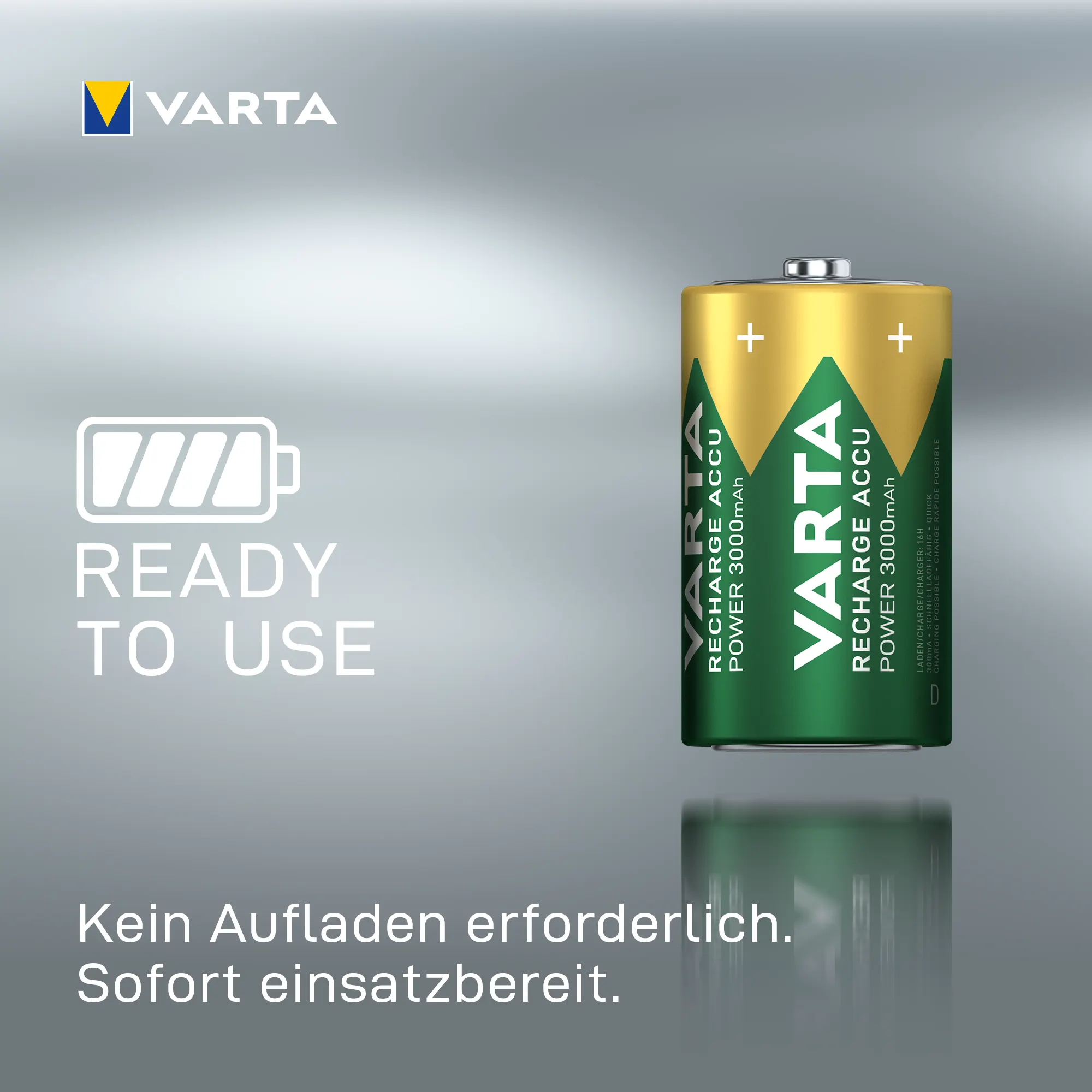Varta Akku RECHARGE Power D HR20 3000 mAh NEU 2 Stück