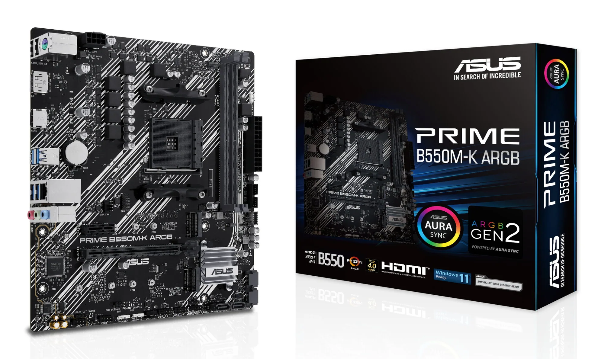 ASUS PRIME B550M-K ARGB AMD B550 Sockel AM4 micro ATX – Bild 1