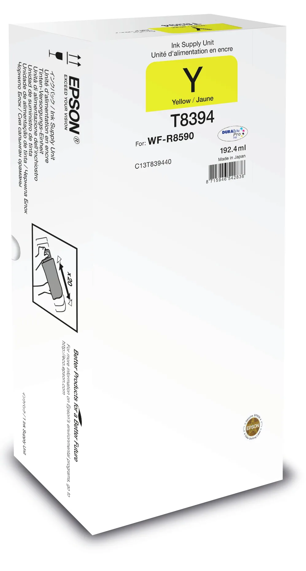Epson C13T83944N Druckerpatrone 1 Stück(e) Original Hohe (XL-) Ausbeute Gelb – Bild 1