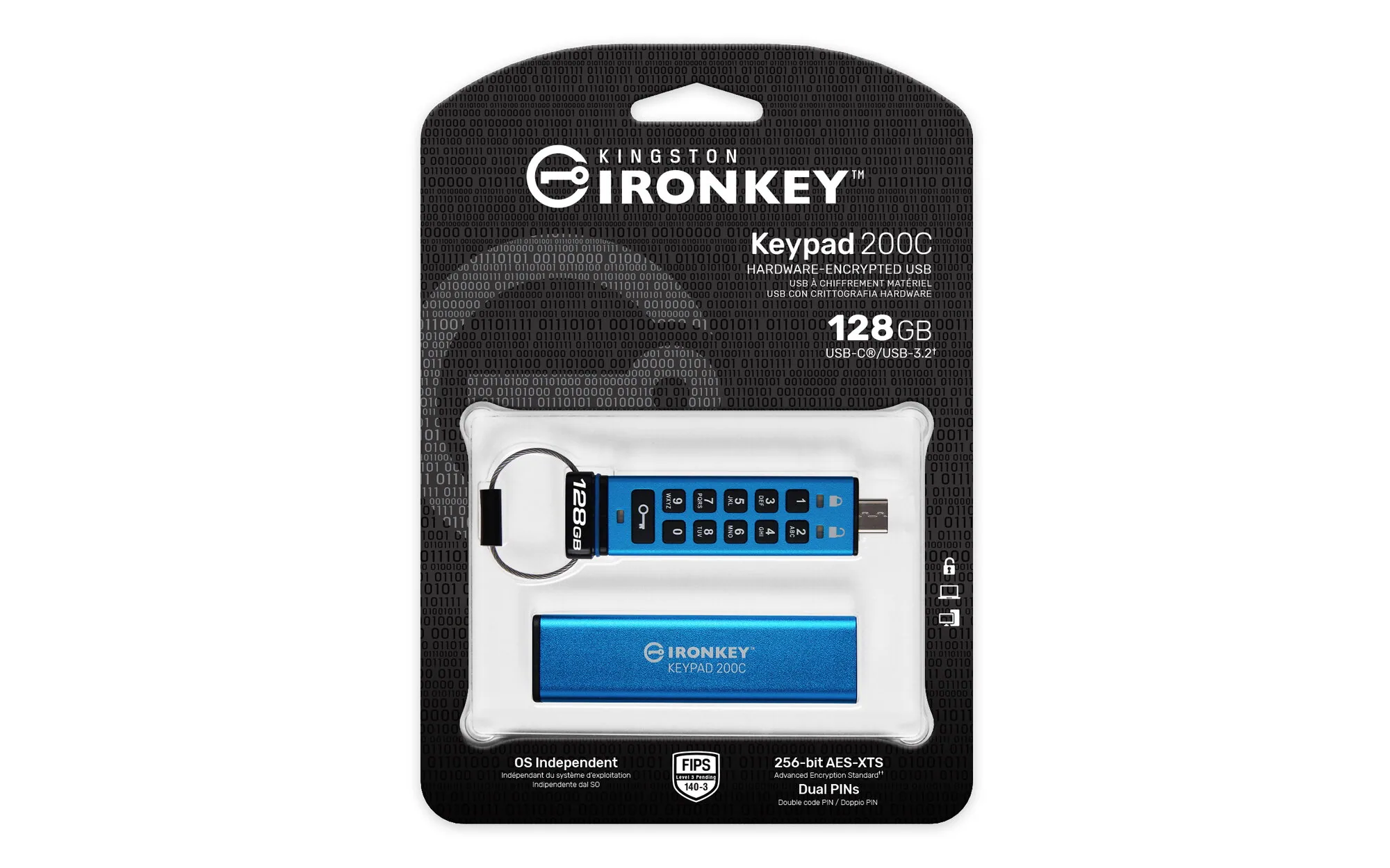 Kingston Technology IronKey 128GB USB-C Keypad 200C, FIPS 140-3 Lvl 3 AES-256 – Bild 3
