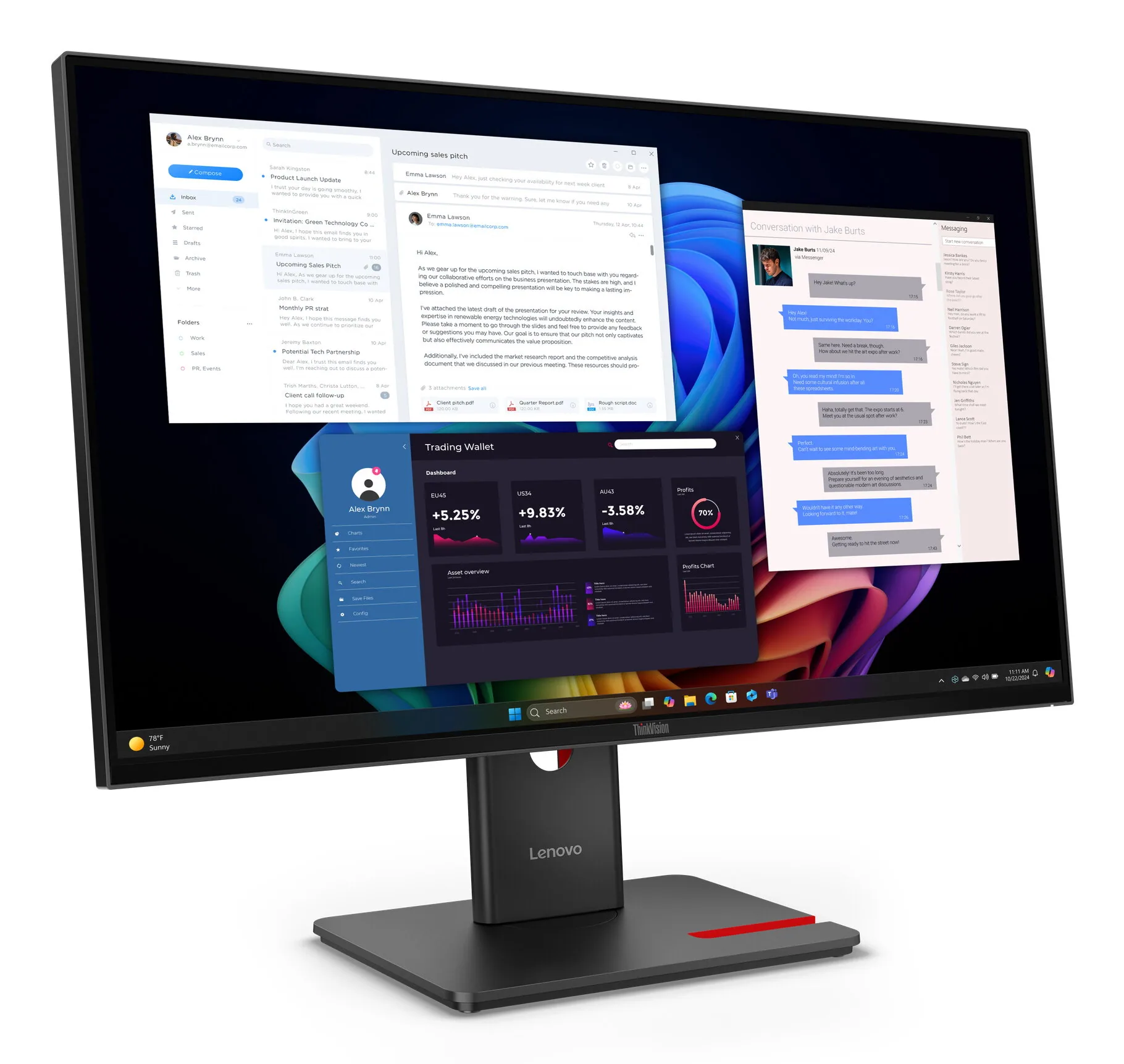Lenovo ThinkVision T27UD-40 Monitor – Bild 5