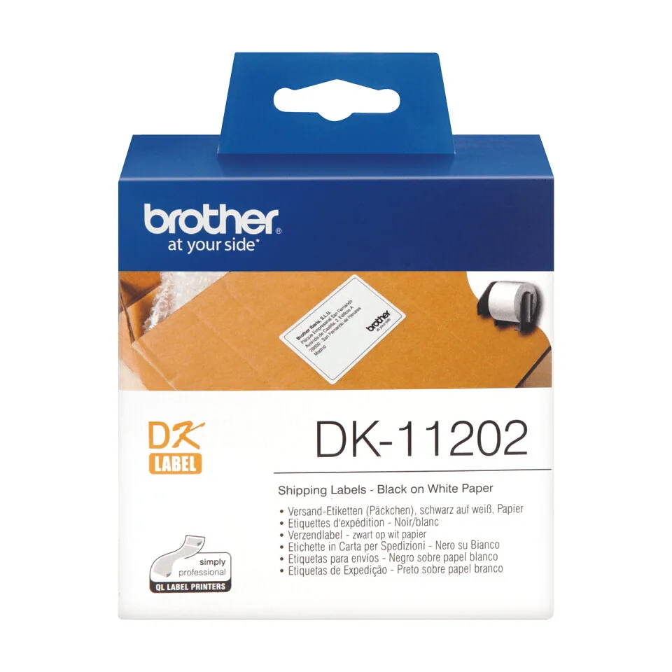 Brother DK-11202 Etiketten erstellendes Band Schwarz auf weiss – Bild 1