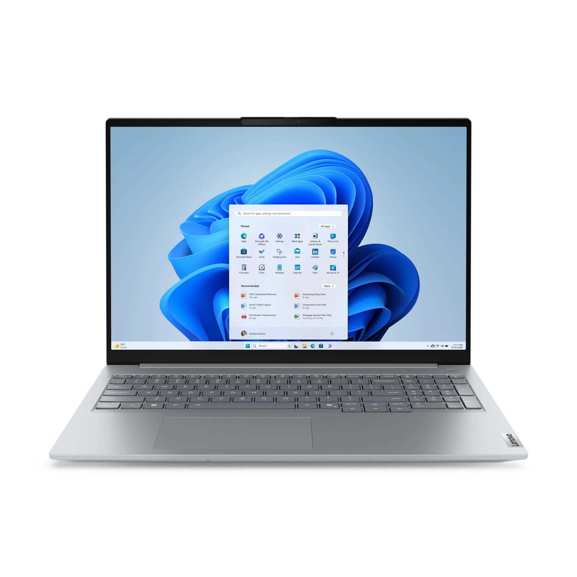 Lenovo ThinkBook 16 G8 IAL Intel Core Ultra 5 135H Laptop 40,6 cm (16") WUXGA 16 GB DDR5-SDRAM 512 GB SSD Wi-Fi 6E (802.11ax) Windows 11 Pro Grau Deutsch – Bild 1