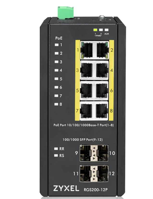 Zyxel RGS200-12P Managed L2 Gigabit Ethernet (10/100/1000) Power over Ethernet (PoE) Schwarz – Bild 3