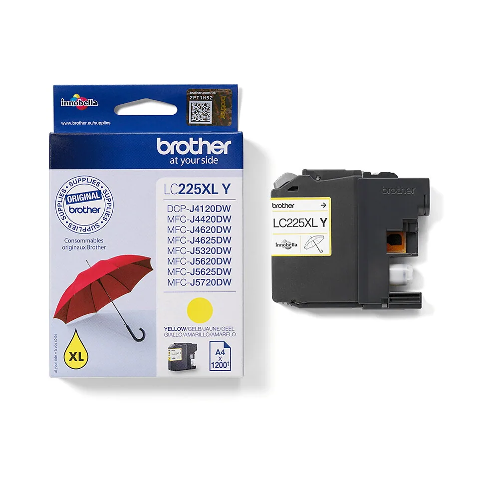 Brother LC225XLY Druckerpatrone 1 Stück(e) Original Hohe (XL-) Ausbeute Gelb – Bild 2