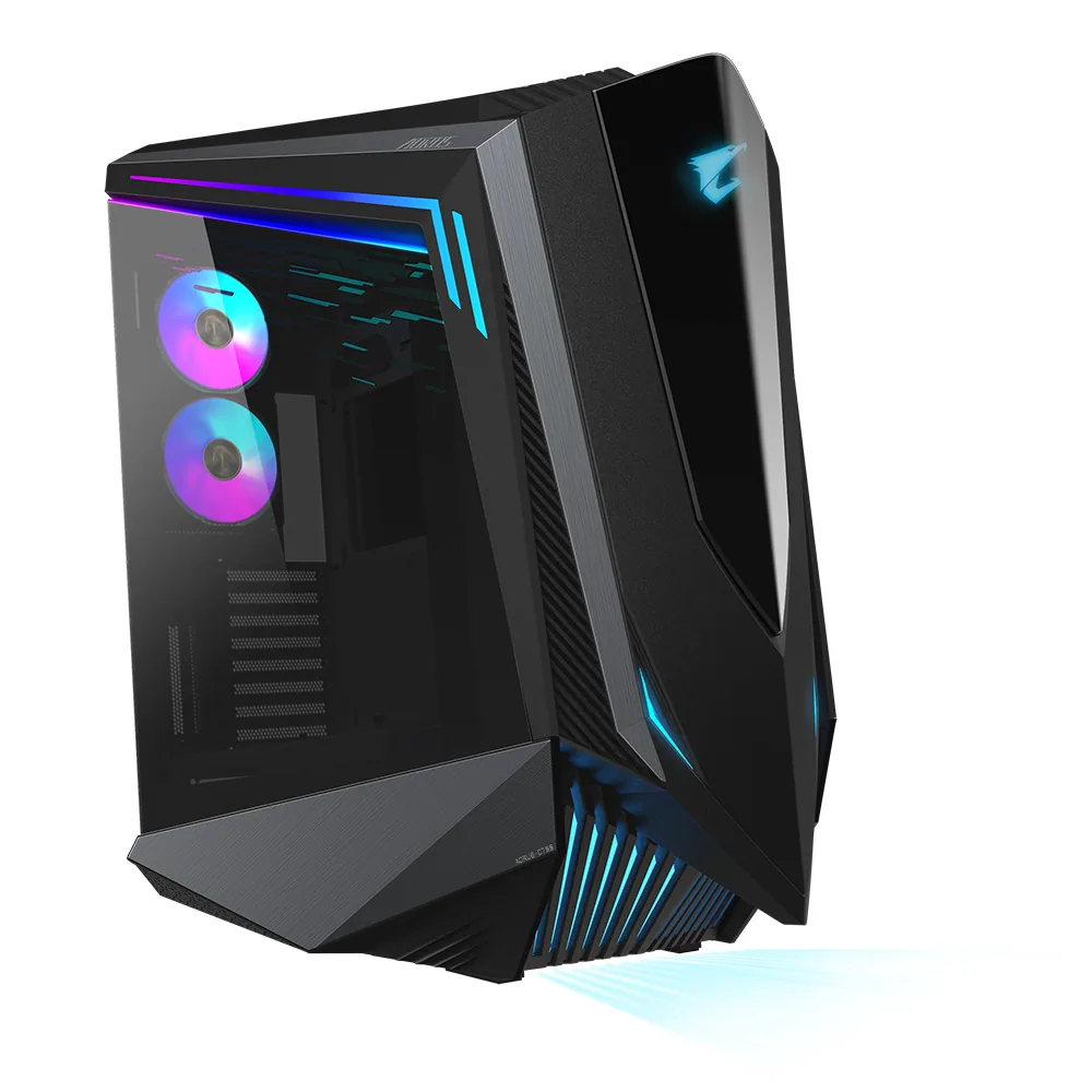 GIGABYTE AORUS C700 GLASS PC-Gehäuse – Full-Tower, unterstützt bis zu E-ATX & 420-mm-Radiatoren, vorinstallierte 5x 120-mm-Lüfter, USB 3.1 Typ-C, RGB Fusion – Bild 1