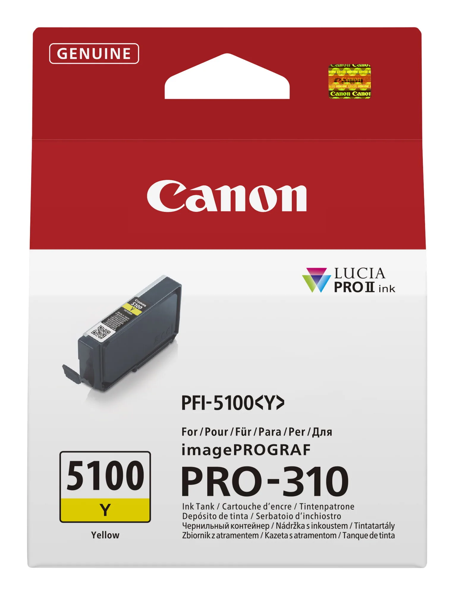 Canon PFI-5100 Y Druckerpatrone 1 Stück(e) Original Gelb – Bild 1