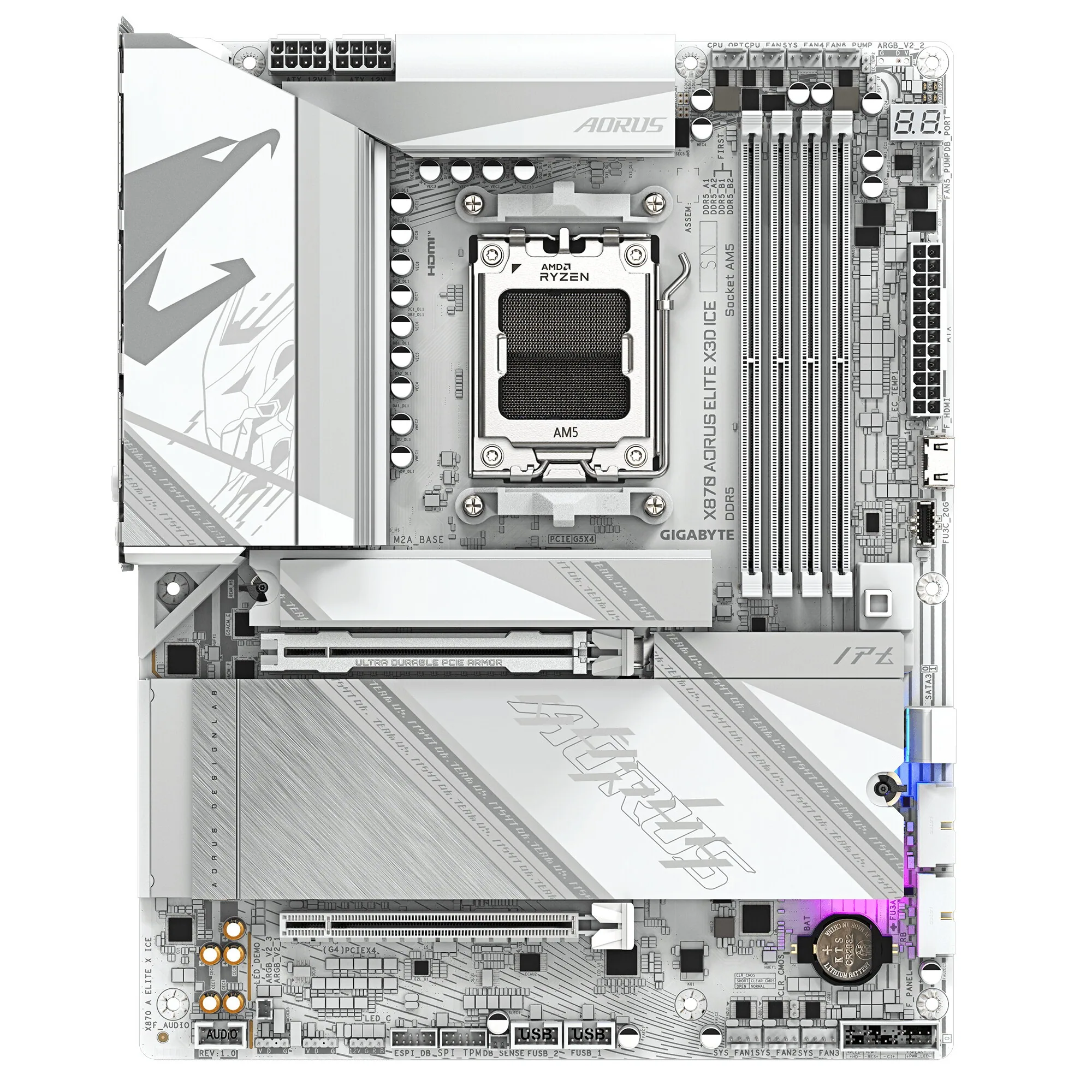 GIGABYTE X870 AORUS ELITE X3D ICE Mainboard – Bild 2