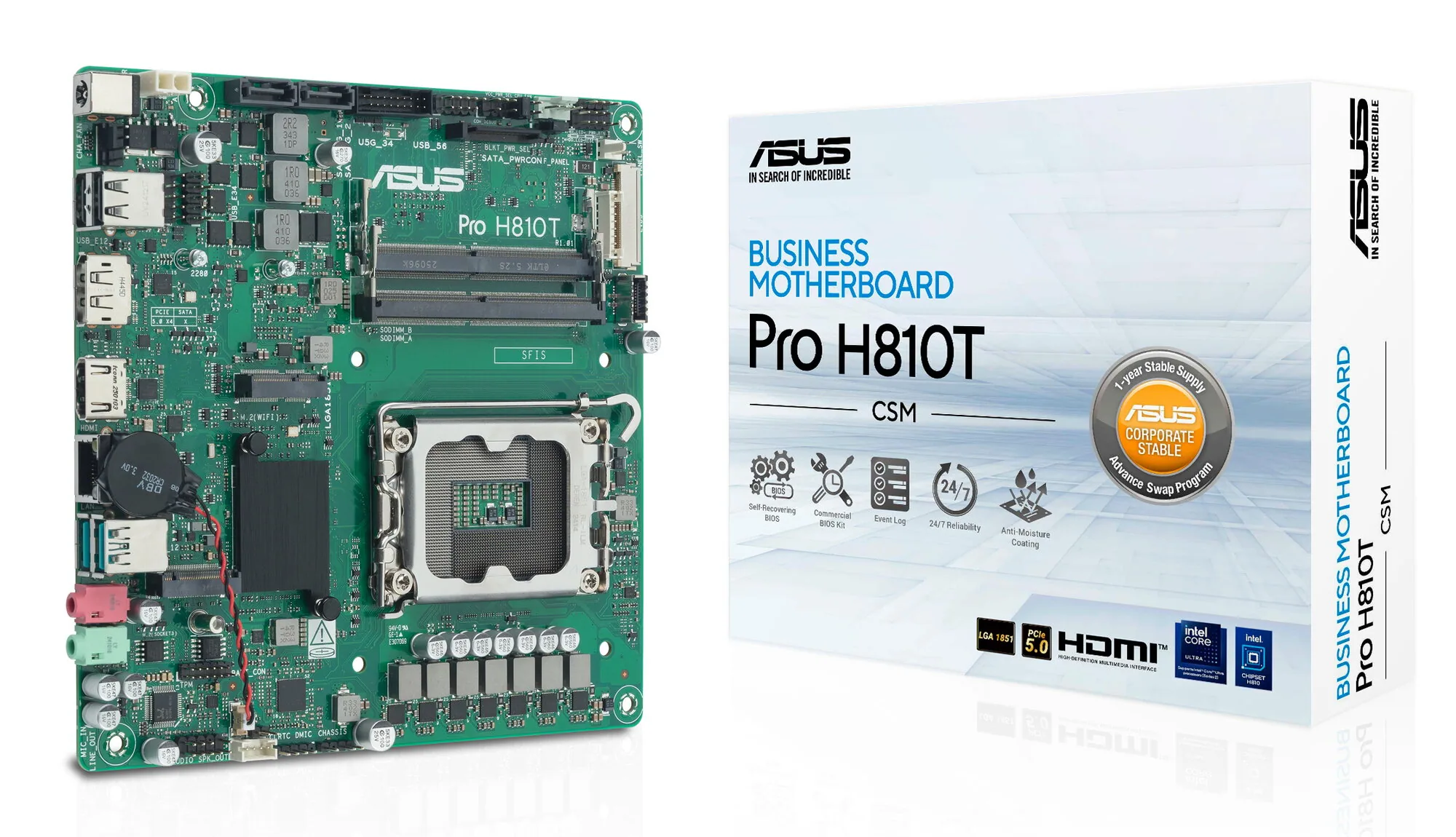 ASUS Pro H810T-CSM Intel H810 LGA 1851 (Socket V1) Thin Mini ITX – Bild 5