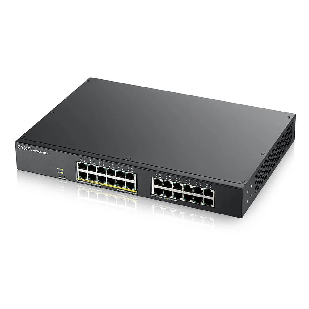 Zyxel GS1900-24EP Managed L2 Gigabit Ethernet (10/100/1000) Power over Ethernet (PoE) Schwarz – Bild 1