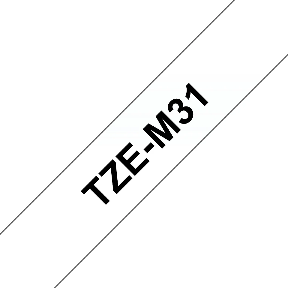 Brother TZE-M31 Etiketten erstellendes Band Schwarz auf transparent – Bild 2