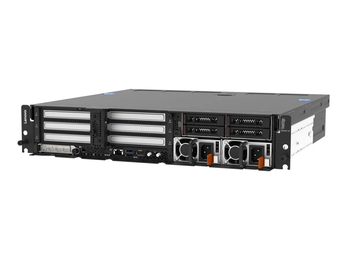 Lenovo ThinkEdge SE455 V3 Server Rack (2U) AMD EPYC 8124P 2,45 GHz 32 GB DDR4-SDRAM 1100 W