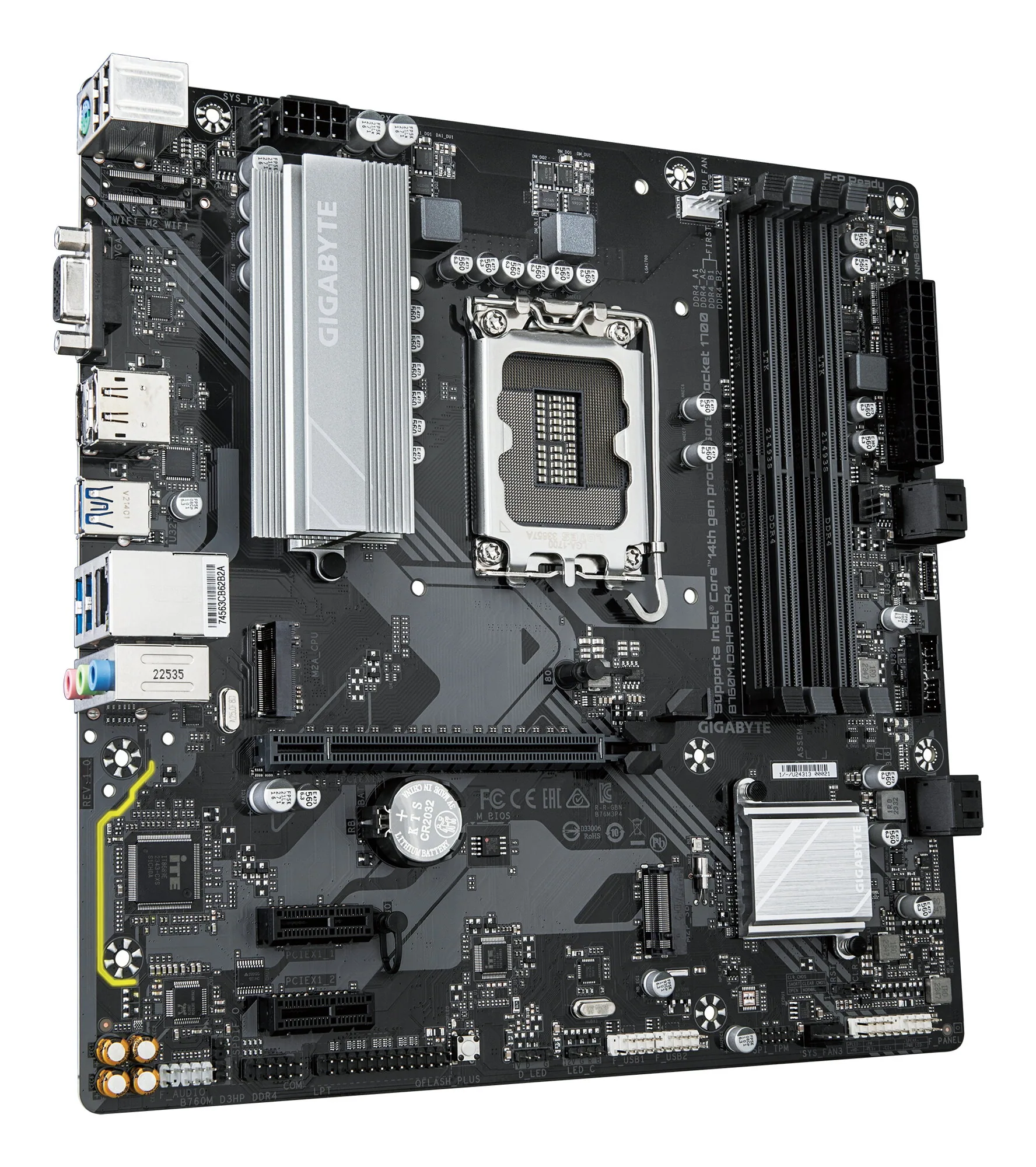 GIGABYTE B760M D3HP DDR4 Motherboard - Unterstützt Intel Core 14. Generation CPUs, 4+1+1 Phasen Digital VRM, bis zu 5333MHz DDR4 (OC), 2xPCIe 4.0 M.2, GbE LAN, USB 3.2 Gen1 – Bild 3