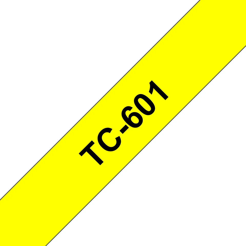 Brother TC-601 Etiketten erstellendes Band Schwarz auf gelb – Bild 1