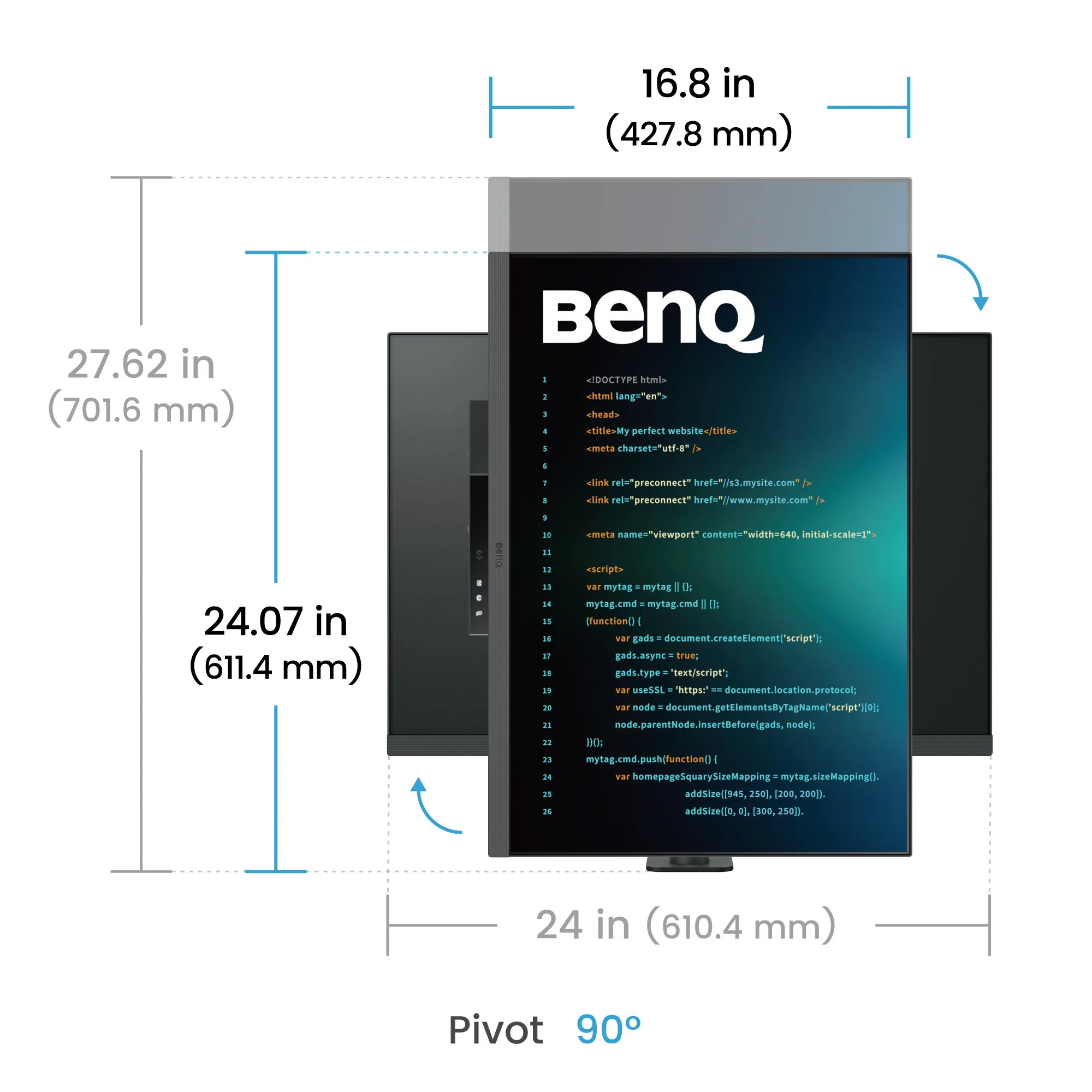 BenQ RD280UA Computerbildschirm 71,6 cm (28.2") 3840 x 2560 Pixel 4K Ultra HD Schwarz – Bild 7