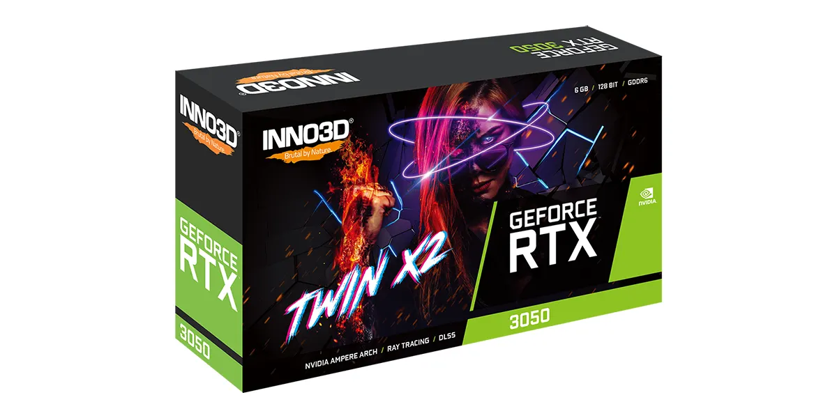 Inno3D RTX3050 Twin X2 6 GB GDDR6 HDMI DVI DP, V2