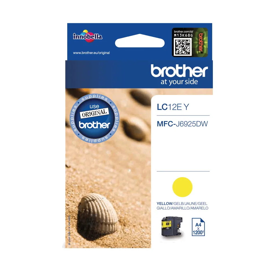 Brother LC12EY Druckerpatrone 1 Stück(e) Original Gelb – Bild 1