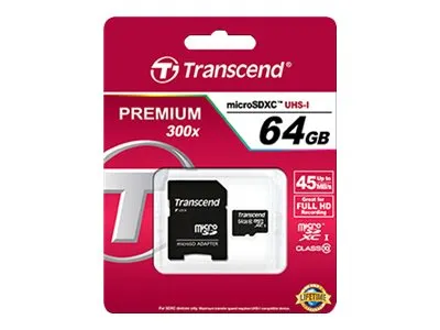 SD microSD Card 64 GB Transcend SDXC Class10 w/adapter