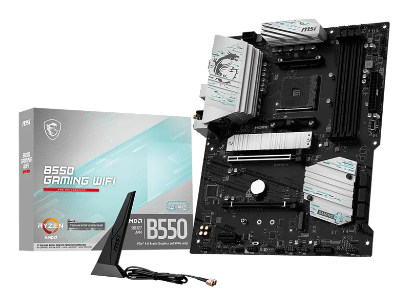 MSI B550 GAMING WIFI Motherboard AMD B550 Sockel AM4 ATX – Bild 1