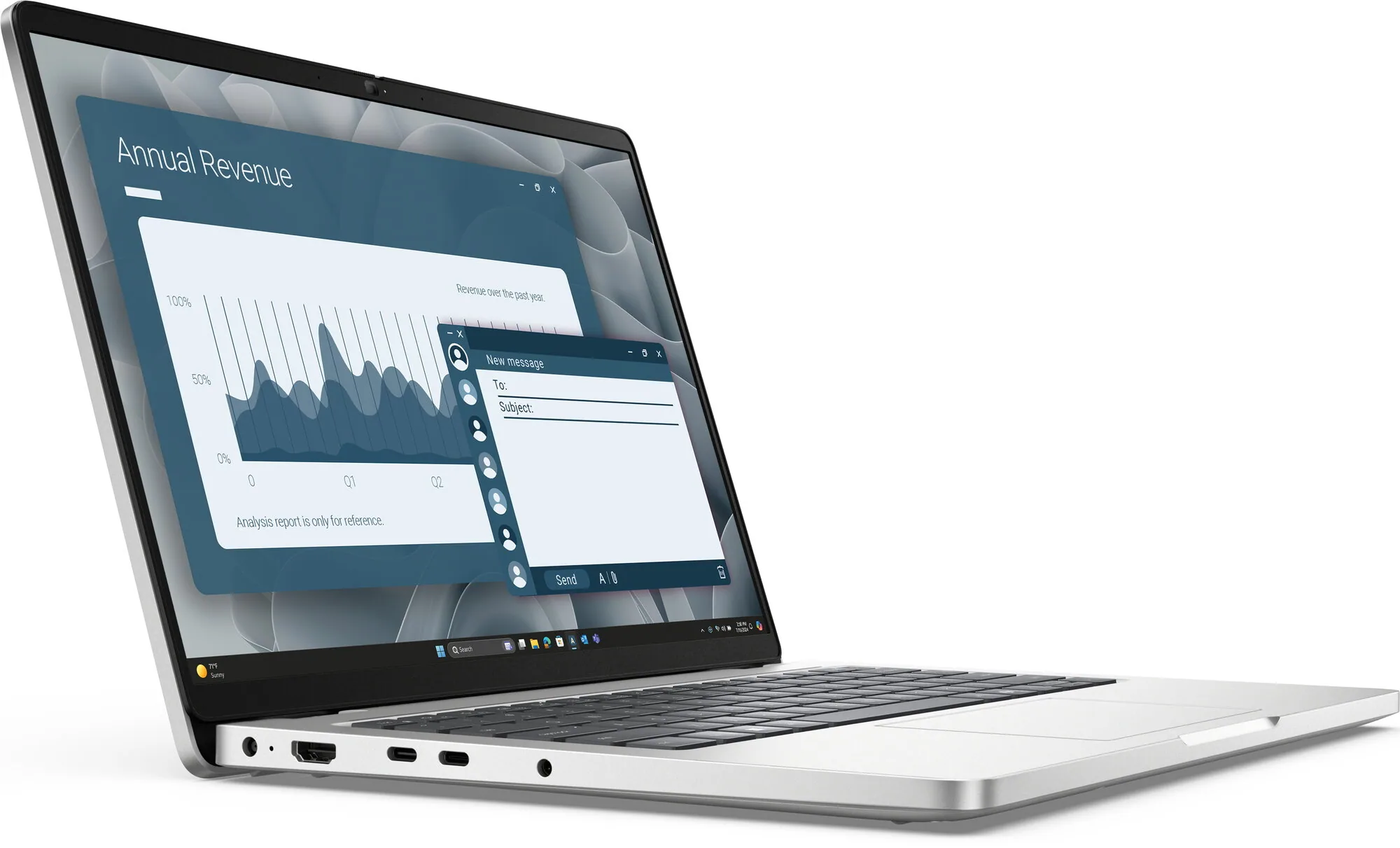 DELL Pro 14 PC14255 Copilot+ PC AMD Ryzen AI 7 PRO 350 Laptop 35,6 cm (14") Full HD+ 16 GB DDR5-SDRAM 1 TB SSD Wi-Fi 6E (802.11ax) Windows 11 Pro Platin Deutsch – Bild 2