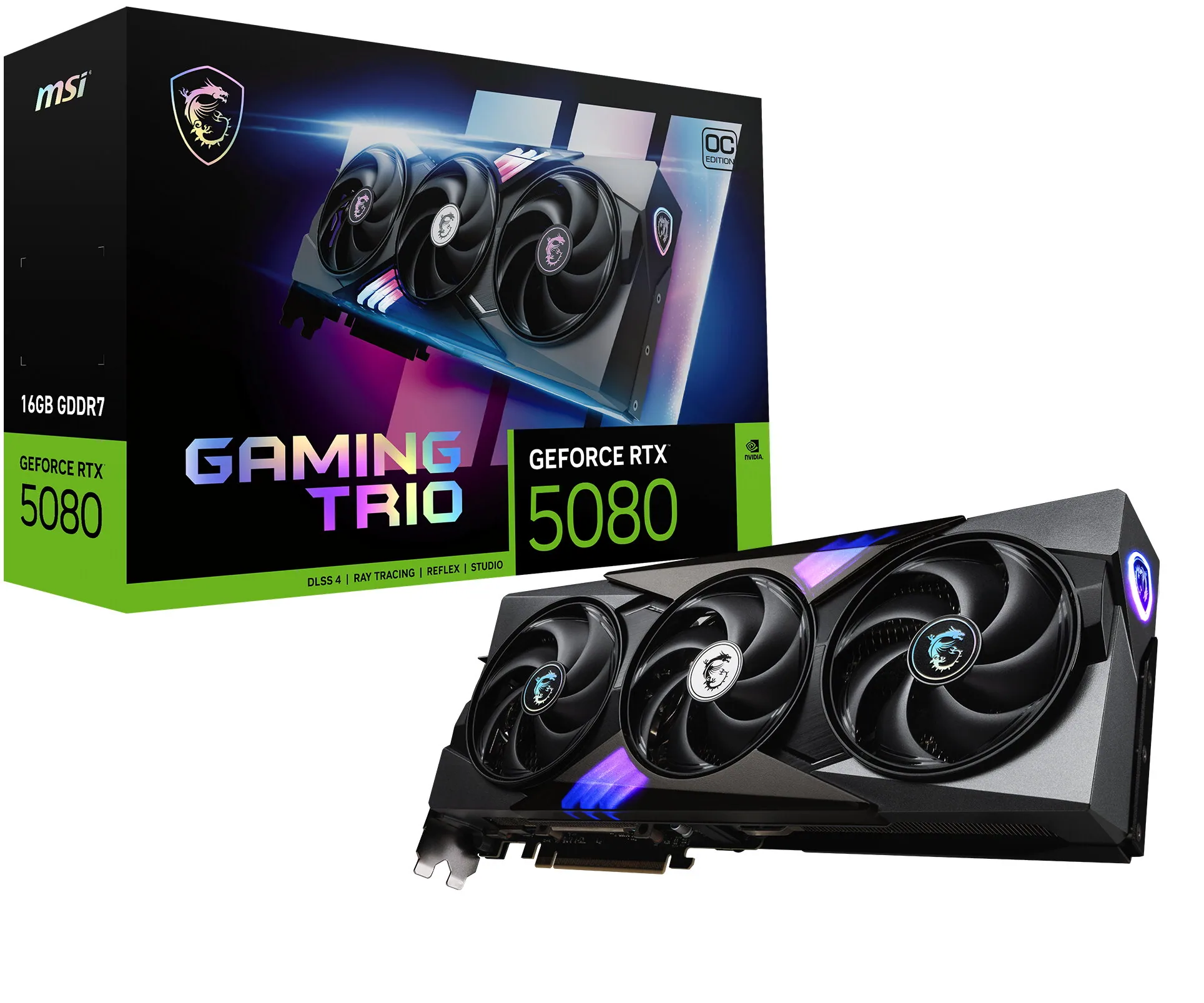 MSI GAMING GEFORCE RTX 5080 16G TRIO OC Grafikkarte NVIDIA 16 GB GDDR7 – Bild 1