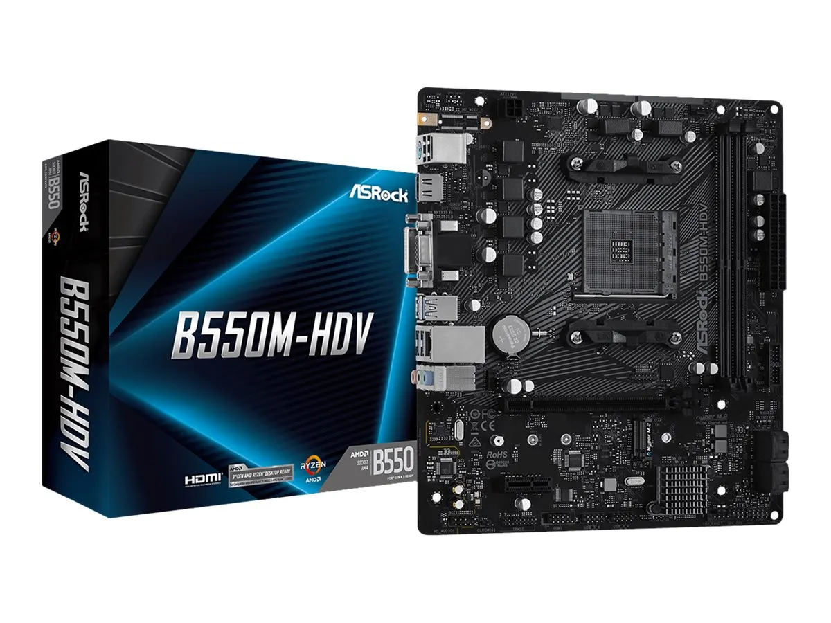 ASRock B550M-HDV                 AM4 mATX DVI/HDMI      DDR4 retail
