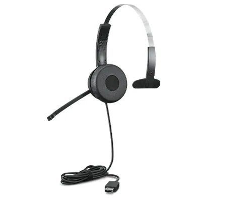 Lenovo 100 Mono Kopfhörer Kabelgebunden Kopfband Büro/Callcenter USB Typ-A Schwarz – Bild 1