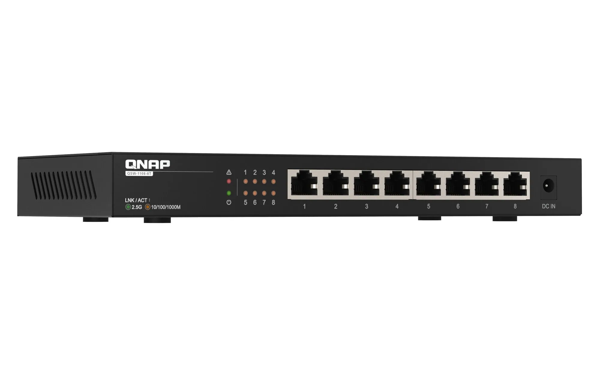 QNAP QSW-1108-8T Netzwerk-Switch Unmanaged 2.5G Ethernet (100/1000/2500) Schwarz – Bild 3