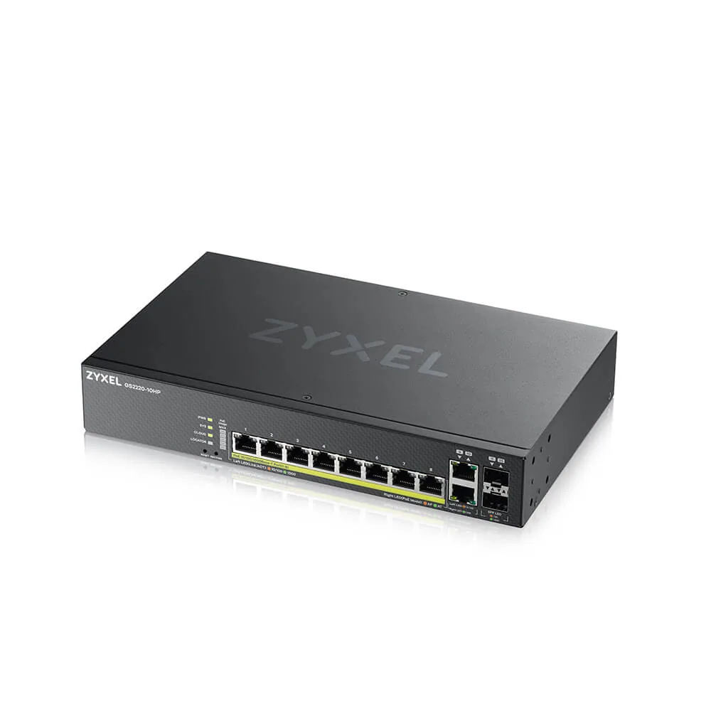 Zyxel GS2220-10HP-EU0101F Netzwerk-Switch Managed L2 Gigabit Ethernet (10/100/1000) Power over Ethernet (PoE) Schwarz – Bild 3