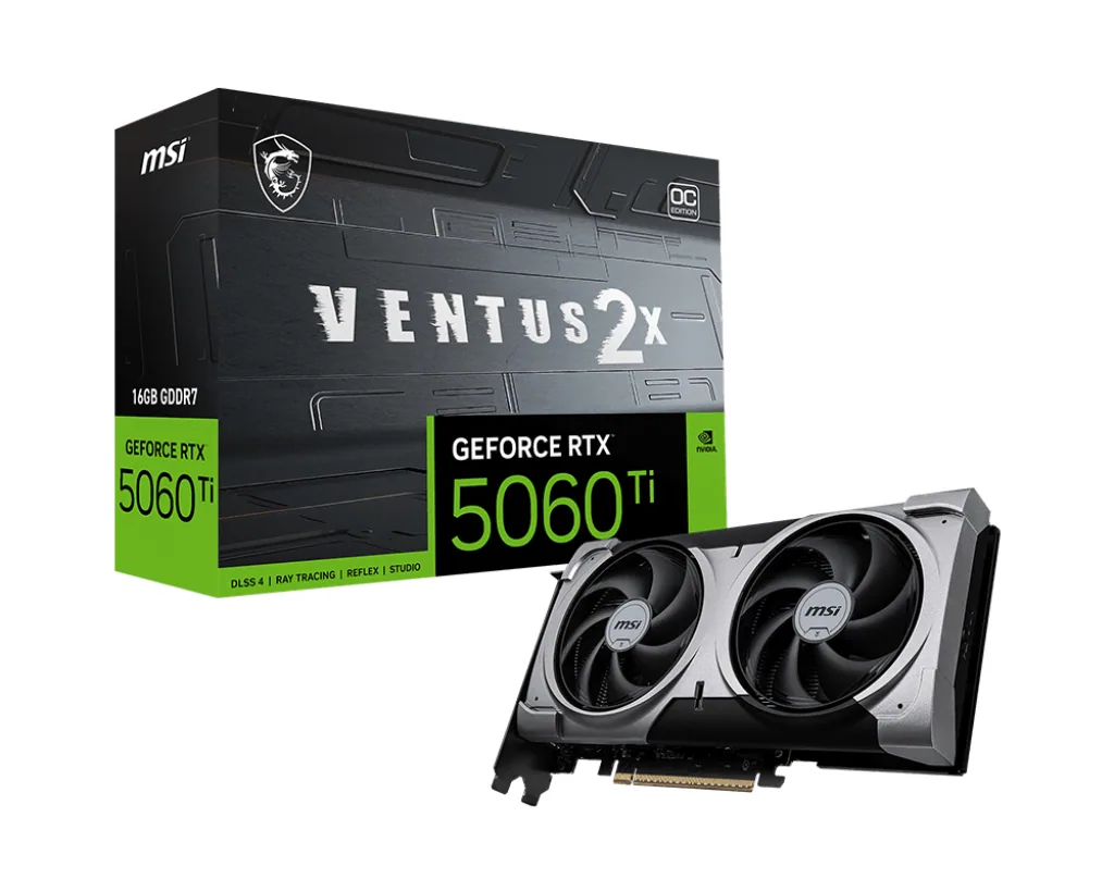 MSI VENTUS GeForce RTX 5060 TI 16G 2X OC PLUS NVIDIA 16 GB GDDR7 – Bild 1