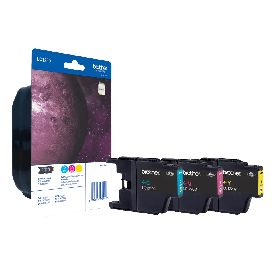 Brother LC1220RBWBP Druckerpatrone 3 Stück(e) Original Cyan, Magenta, Gelb – Bild 1