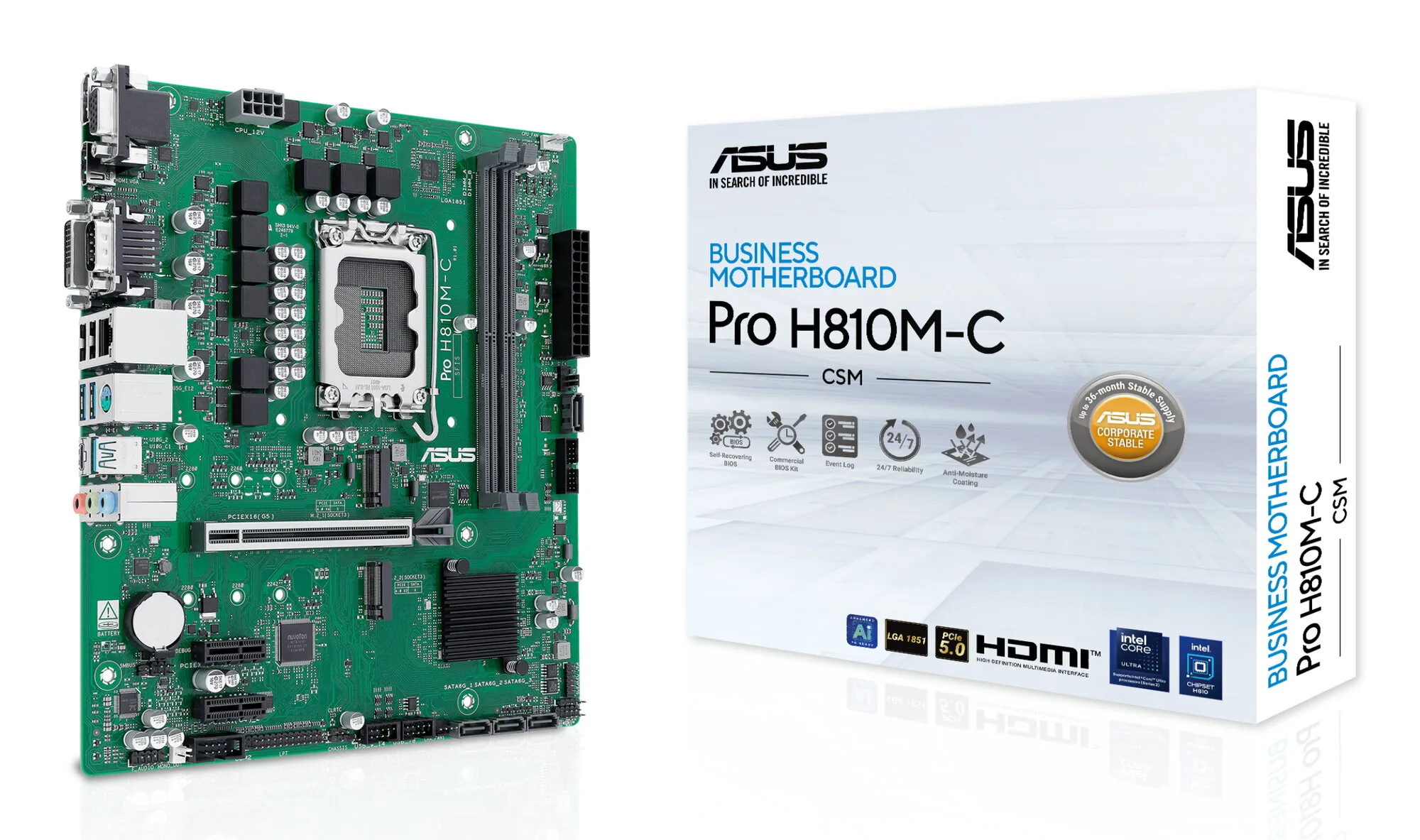 ASUS PRO H810M-C-CSM Intel H810 LGA 1851 (Socket V1) micro ATX – Bild 1