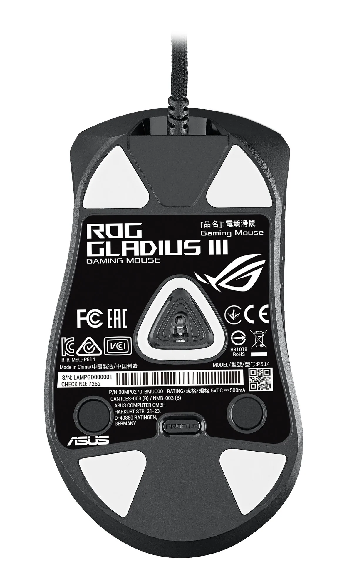ASUS ROG Gladius III Maus Gaming Rechts USB Typ-A Optisch 19000 DPI – Bild 3