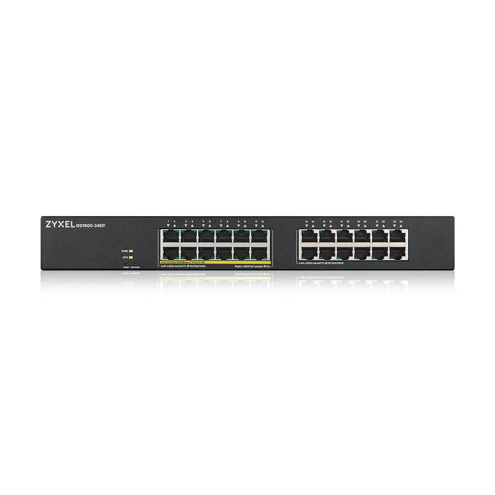 Zyxel GS1900-24EP Managed L2 Gigabit Ethernet (10/100/1000) Power over Ethernet (PoE) Schwarz – Bild 3