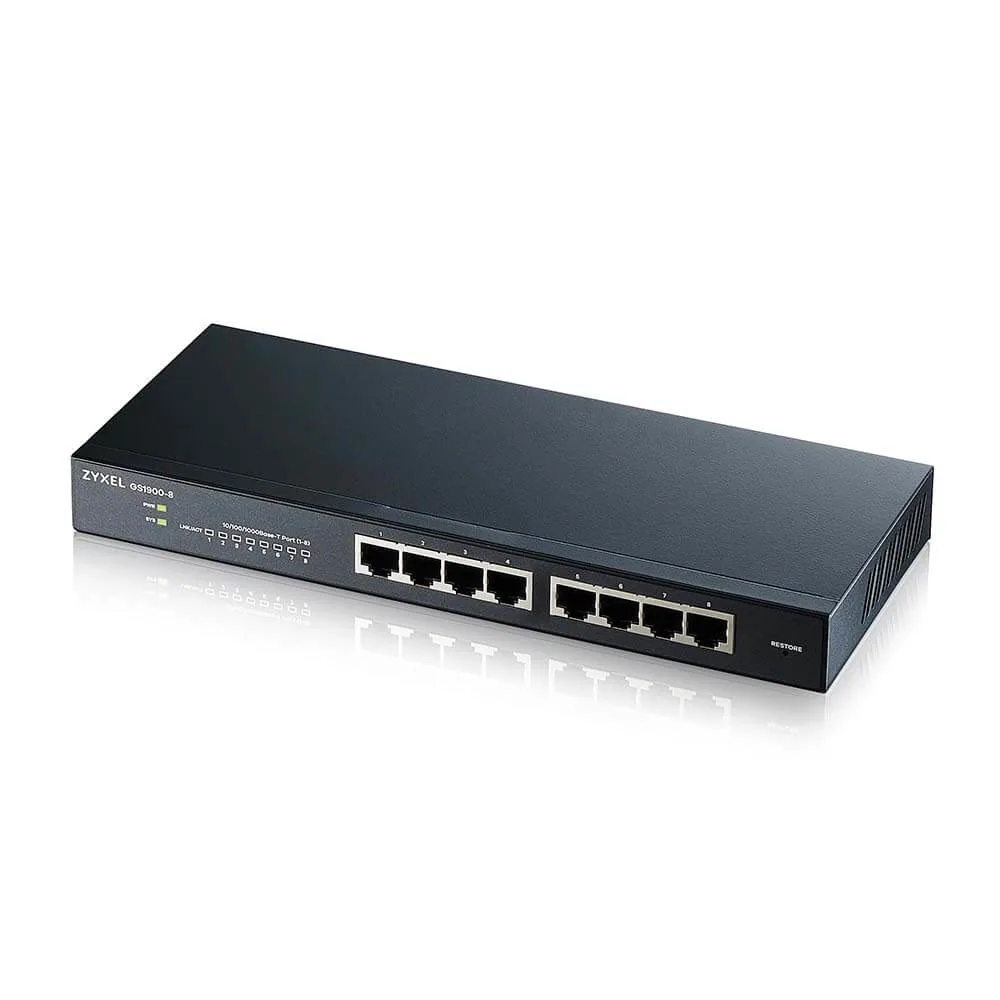 Zyxel GS1900-8 Managed L2 Gigabit Ethernet (10/100/1000) Schwarz – Bild 1