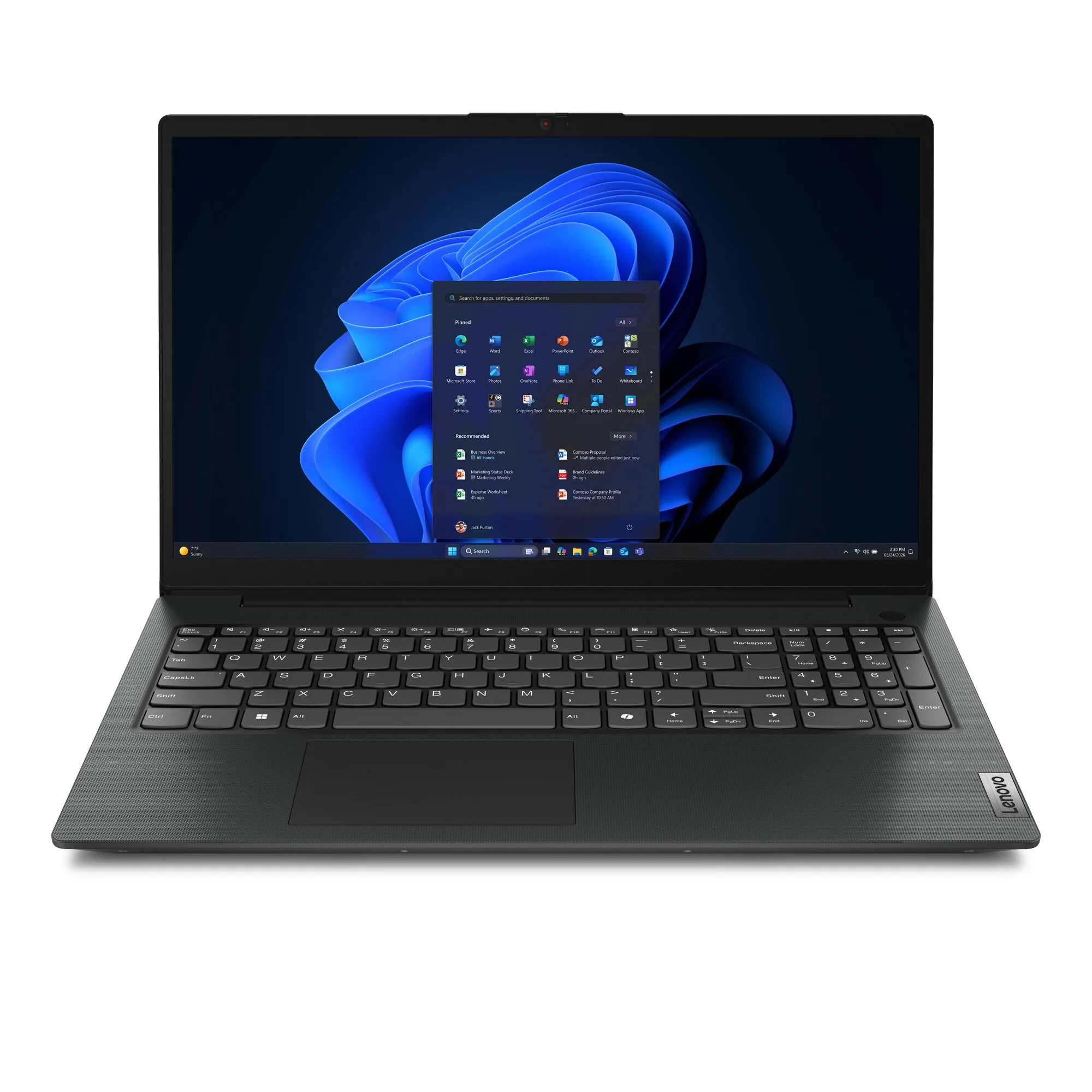 Lenovo V15 G7 IWC Intel Core 5 320 Laptop 39,6 cm (15.6") Full HD 16 GB DDR5-SDRAM 512 GB SSD Wi-Fi 6 (802.11ax) Windows 11 Pro Schwarz Deutsch – Bild 1