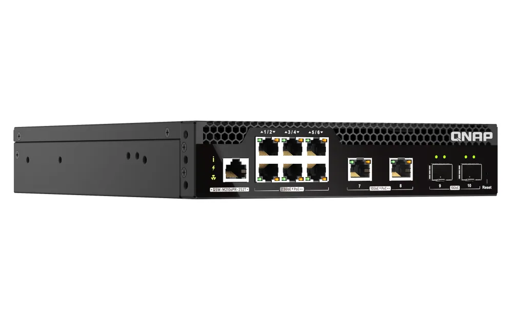QNAP QSW-M2106PR-2S2T Netzwerk-Switch Managed L2 10G Ethernet (100/1000/10000) Power over Ethernet (PoE) 1U Schwarz – Bild 4