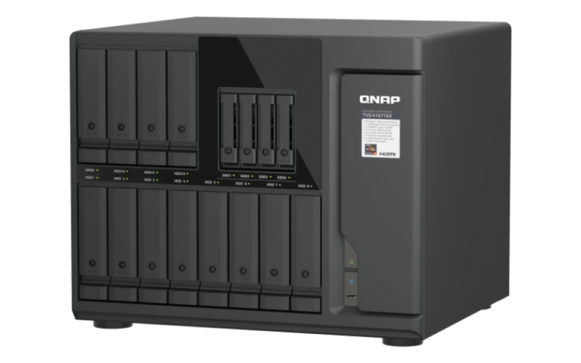 QNAP TVS-H1677AX-R5-16G NAS & Speicherserver Tower AMD Ryzen™ 5 16 GB DDR5 0 TB QuTS hero Schwarz – Bild 6
