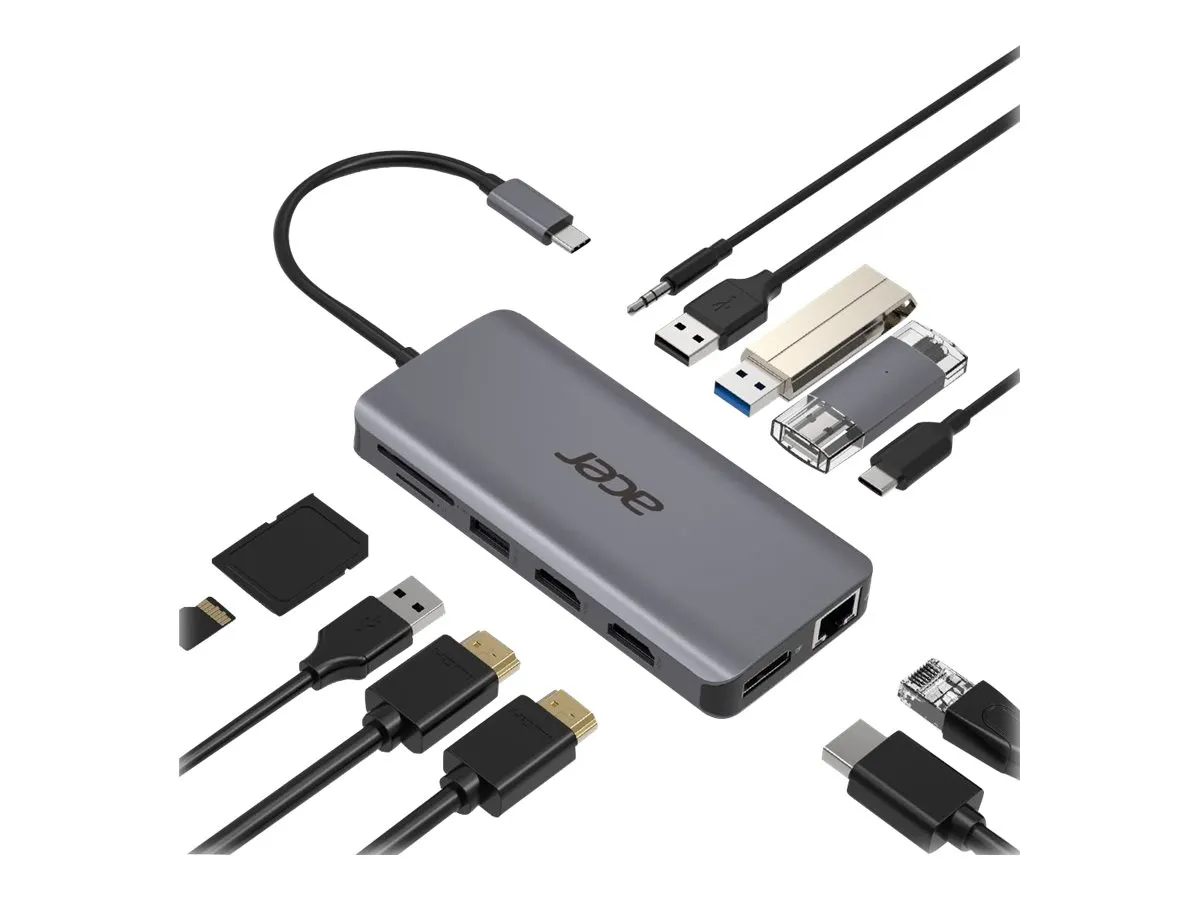 Acer 12in1 Type C dongle 2xUSB3.2/2xUSB2.0/1xSD/TF/1xDP