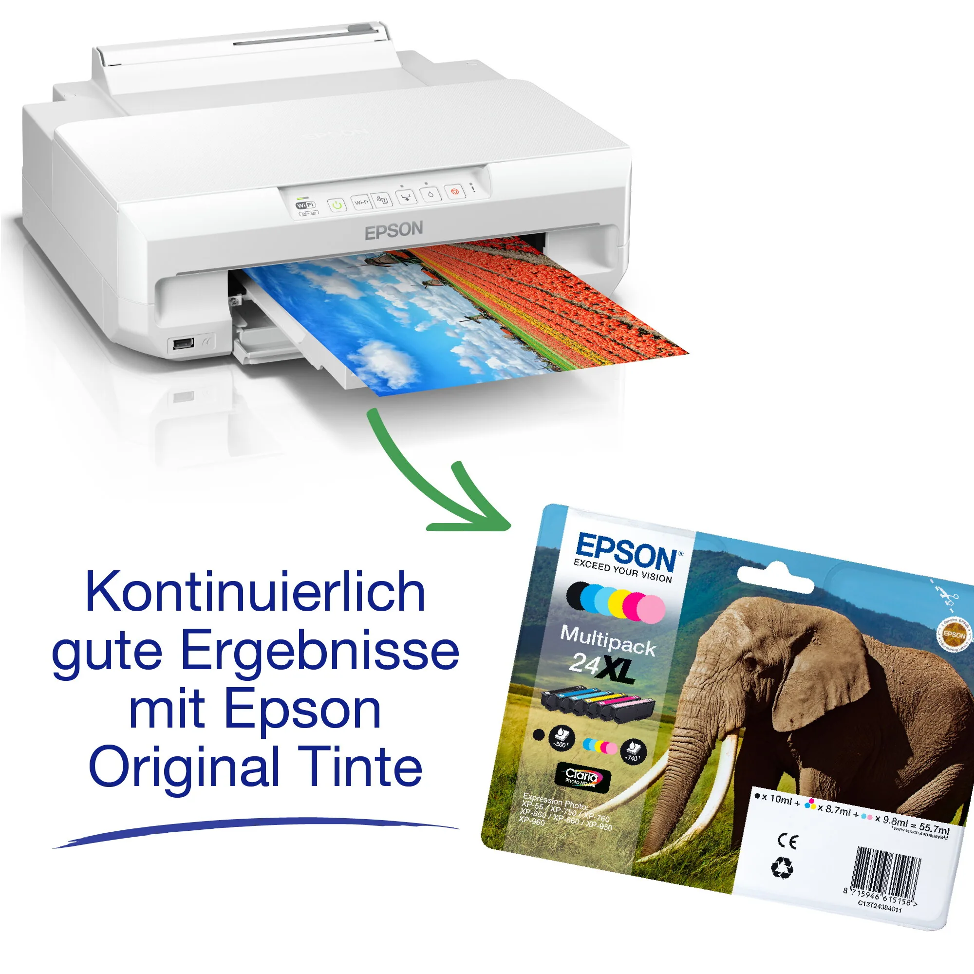 Epson Expression Photo XP-65 A4 kabelloser Multifunktions-Tintenstrahldrucker – Bild 5
