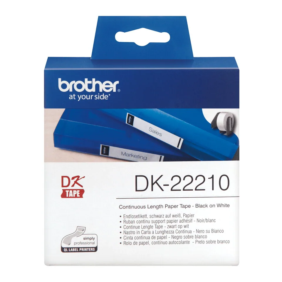 Brother DK-22210 Etiketten erstellendes Band Schwarz auf weiss – Bild 3