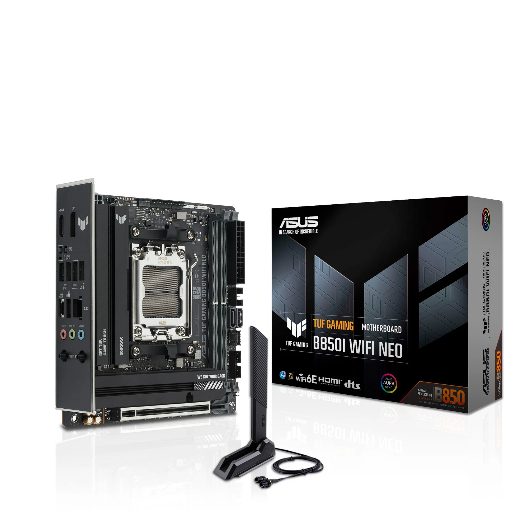ASUS TUF Gaming B850I WIFI NEO AMD B850 Sockel AM5 mini ITX – Bild 2