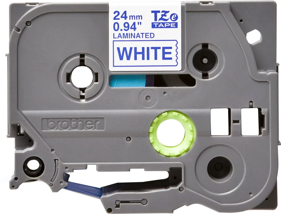 Brother TZE-253 Etiketten erstellendes Band Blau auf weiss – Bild 2