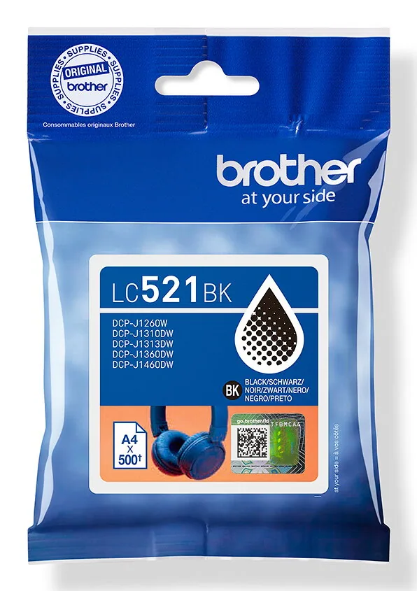 Brother LC521BK Druckerpatrone 1 Stück(e) Original Schwarz – Bild 1
