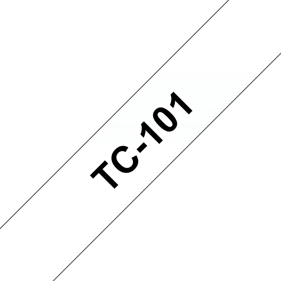 Brother TC-101 Etiketten erstellendes Band Schwarz auf transparent – Bild 1